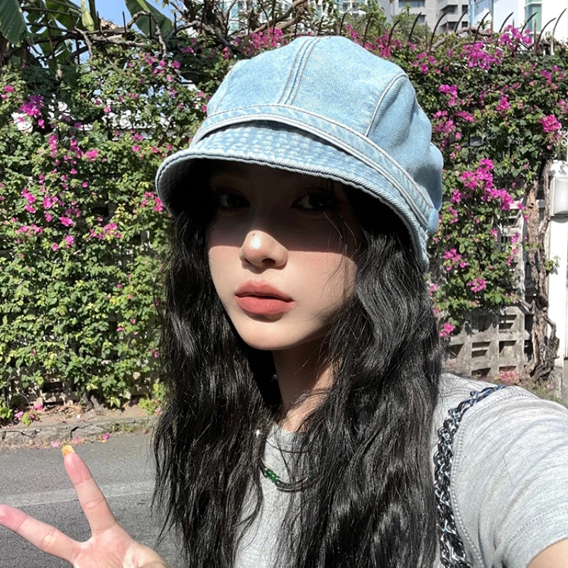 [New Era]★25SS★EMBO DENIM LINE SAILOR BRIM BUCKET HAT New Era Cap Blue Denim Bucket Hat