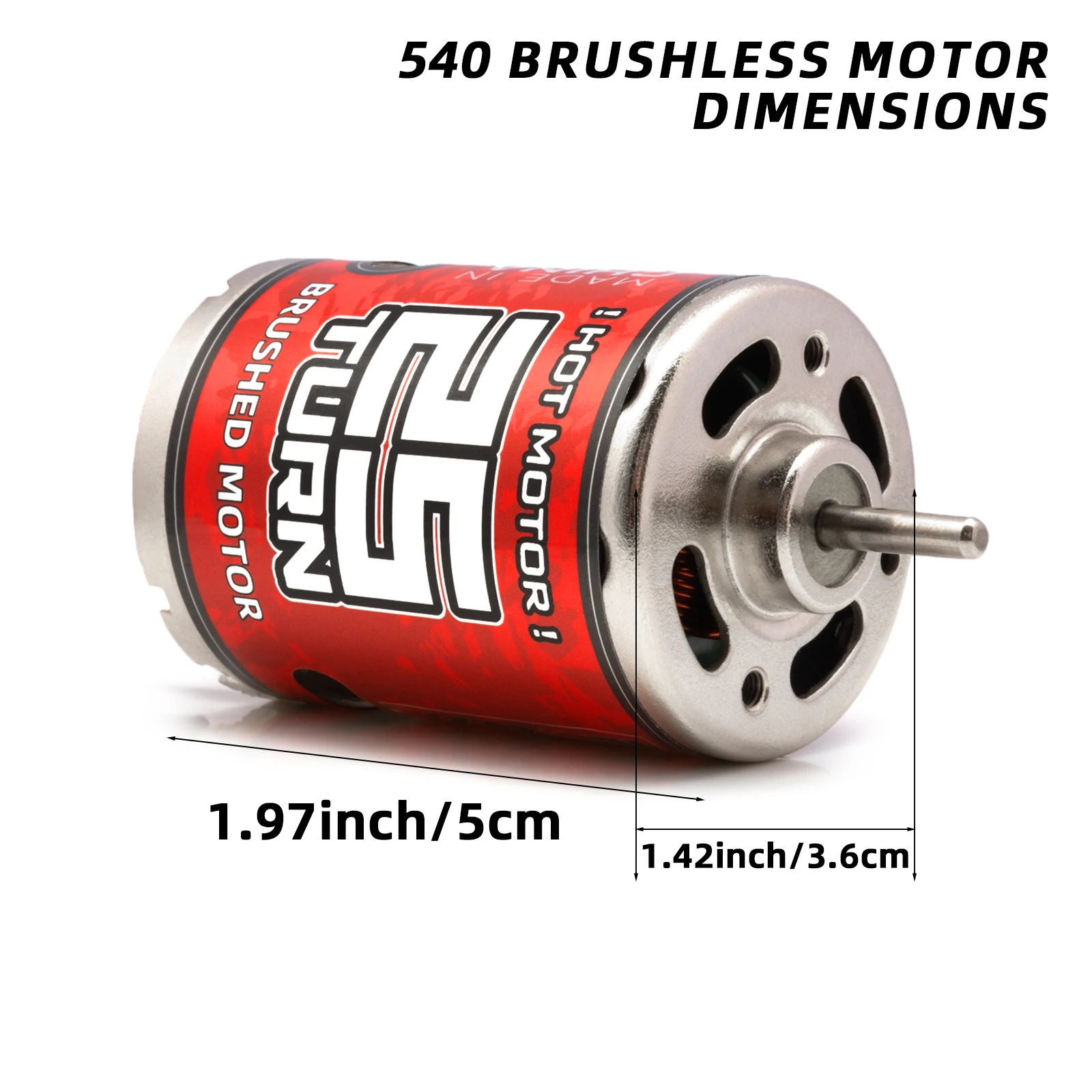 540 Brushed Motor Waterproof - 17T Large Torque Replacement For Axial SCX10, Redcat Gen8 RC Cars