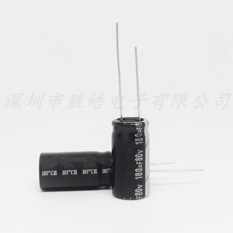 (1PCS)  80v180uf   Volume：10x16mm  Aluminum Electrolytic Capacitors  High Quality  Straight Plug