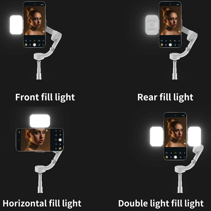 Magnético Led Luz de Preenchimento Handheld Gimbal Estabilizador Dji Osmo Mobile Om5 se Zhiyun Smooth4 Feiyu Vimble 3 - Image 6