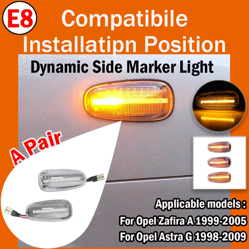 Opel Astra G 1998-2009 Zafira A 1999-2005 사이드 마커 라이트 램프 용 다이나믹 LED 펜더 방향 지시등 2000 2001 2002 2003 2004