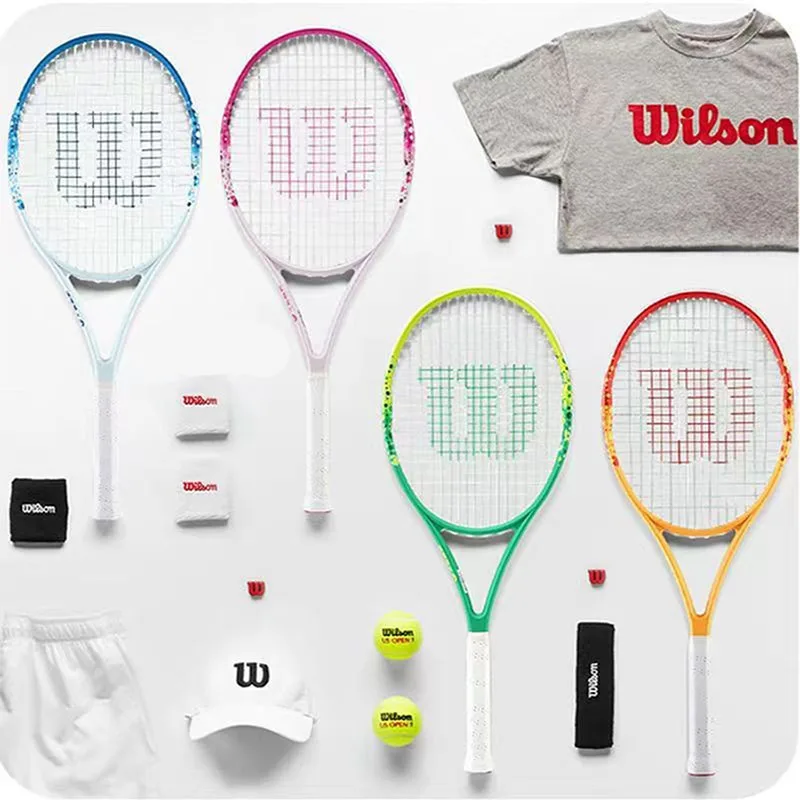 Original Wilson Tennis Rackets Full Carbon Fiber Professional Competition Racket Adult Men Women Novice Training Tennis Racquet