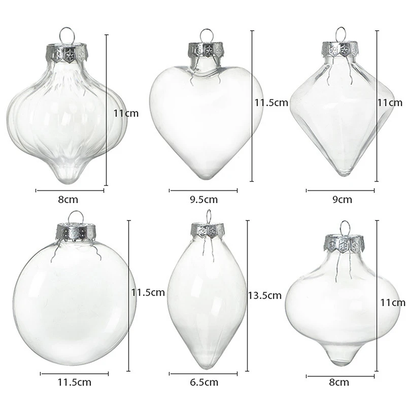 Multi Shaped Plastic Empty Ball Pendants Micro Landscaping Transparent Container Christmas Tree Hangings Ornaments Supplies 1PC