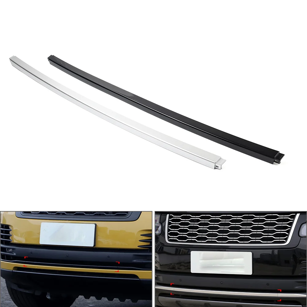 Car Front Bumper Center Molding Strip Trim Decoration For Land Rover Range Rover Silver/Glossy Black