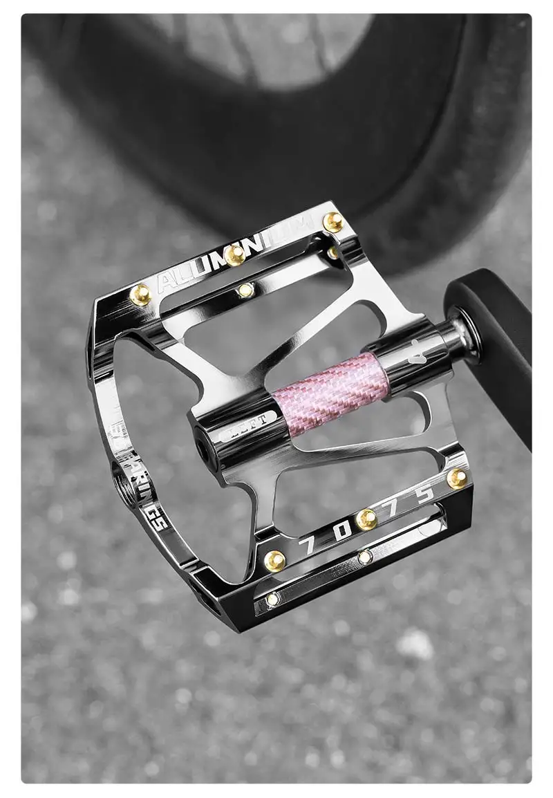 WEST BIKING Ultraleichte Fahrradpedale - Aluminiumlegierung 3 Gedichtete Lager Rutschfestes Breites Flachdesign für 14mm Gewinde MTB Rennrad – Detail 17