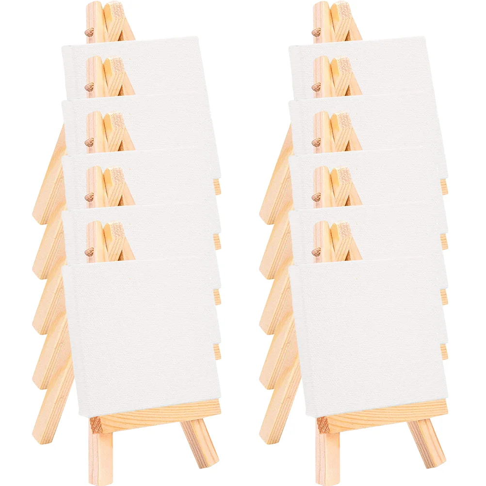 Wood Mini Easel The Artist Oil Painting White Canvas Painting Cloth Furniture Furnishing For Painting Canvas Art Supplies