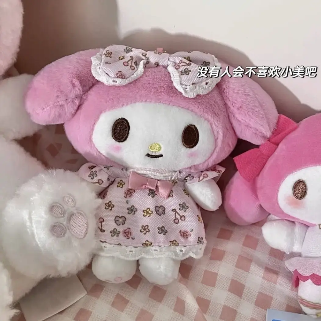 

Розовое Цветочное платье Sanrio Hellokitty, плюшевая игрушка, милое забавное украшение, кавайное аниме, подарок для девочки