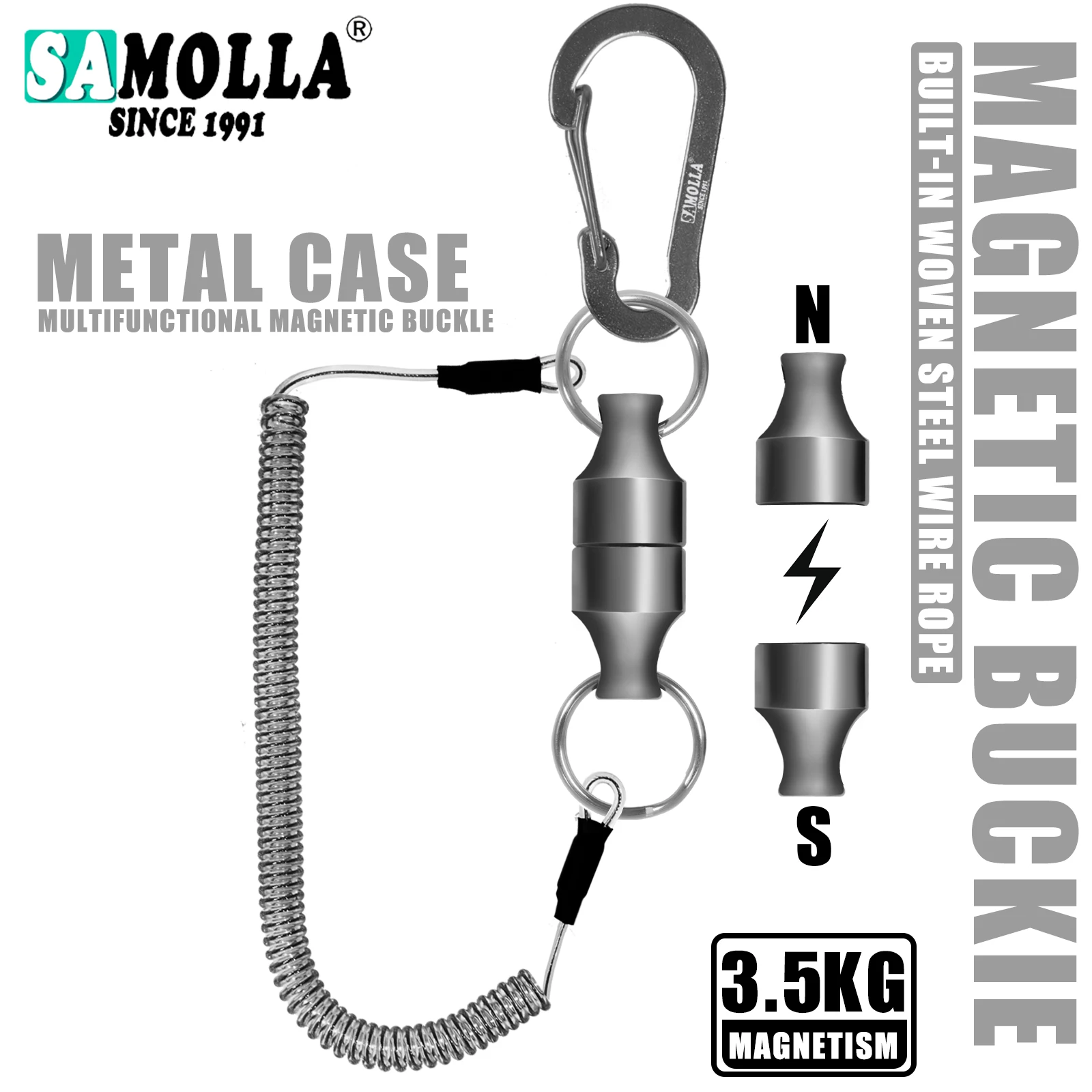 Magnetische angeln anti-verlust seil karpfen angeln werkzeuge zubehör Outdoor angeln waren schnell-release stark magnetische tragbare schnalle