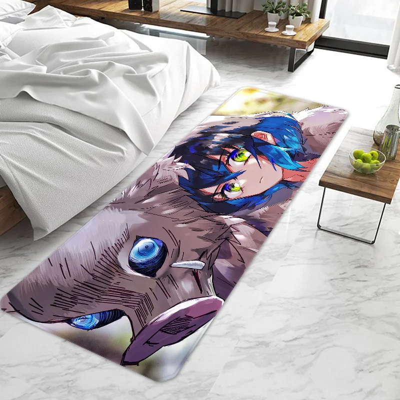 Anime Demon Slayer Door Mat Entrance Doormat Non-slip Washable Kitchen Carpet Living Room Hallway Rugs Door Mats Bathroom Bath 3