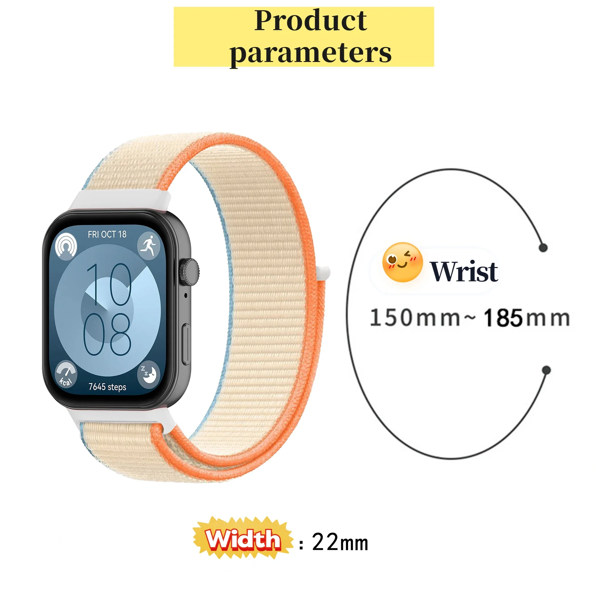 Nylon Loop Strap Woven Sports Smartwatch Wristband Bracelet
