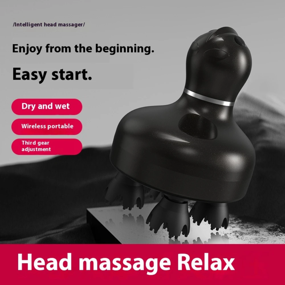 New Silicone Vibration Scalp Electric Head Massager with Vibration and Kneading High Quality Waterproof Handheld Scalp Massager