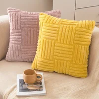 Boho Stripe Geometry Home Decorative Throw Pillow Covers, Soft Plush Couch Pillow Covers, Farmhouse Cushion Covers, 18inx18in 1