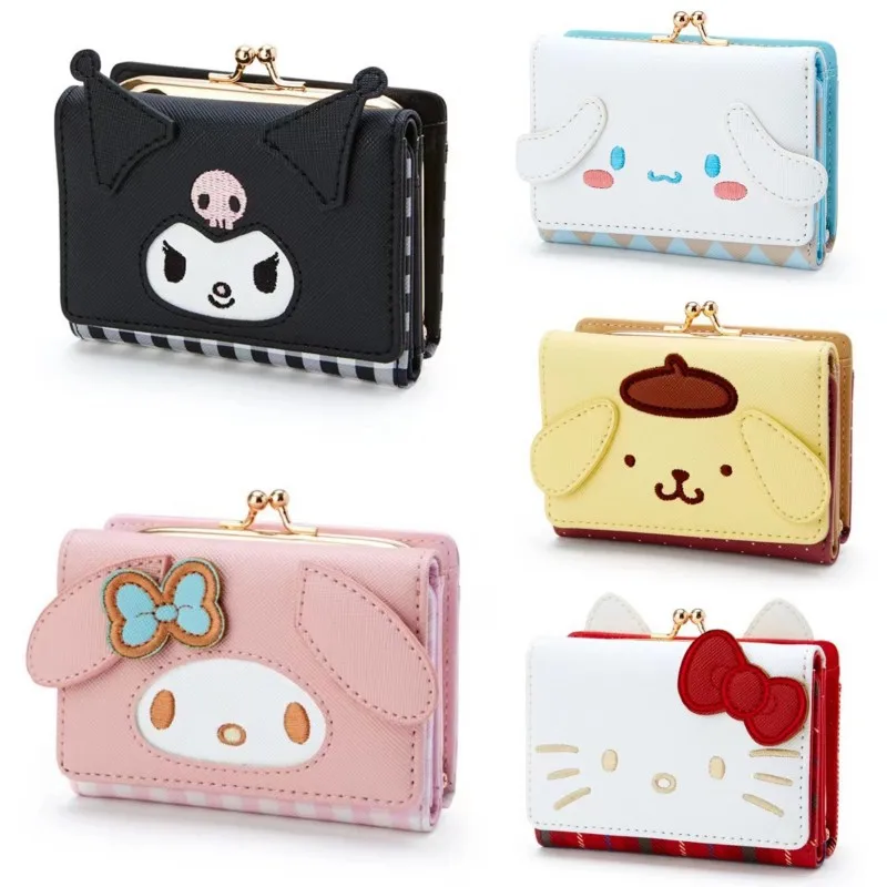Hello Kitty Coin Purse Creative Small Wallet Wholesale Mini Purses My Melody Kuromi Keychain Wallet Lipstick Purse Kawaii Clutch