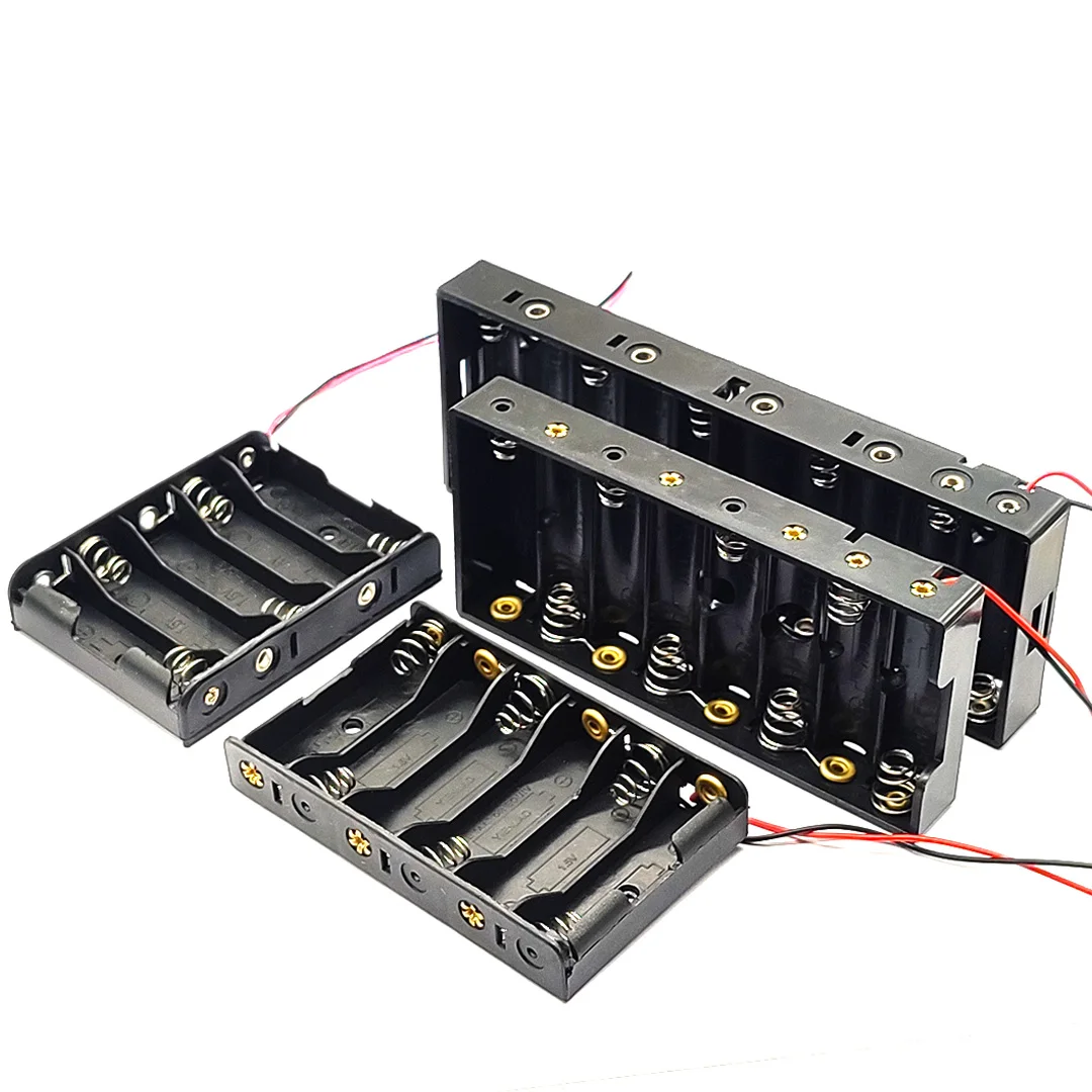 AA Battery Holder AA Battery Storage Case Box Case With Cable 5/6/8/10 Slot DIY Battery Storage Box Battery Case Battery Holder Battery Box