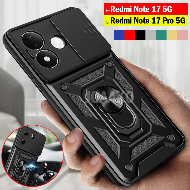 Shockproof Armor Case with Magnetic Holder Ring Stand and Enhanced Protection