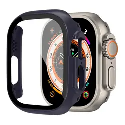 Premium Shockproof Bumper with Tempered Glass Screen Protector for Apple Watch Ultra 49mm (Mindnight)