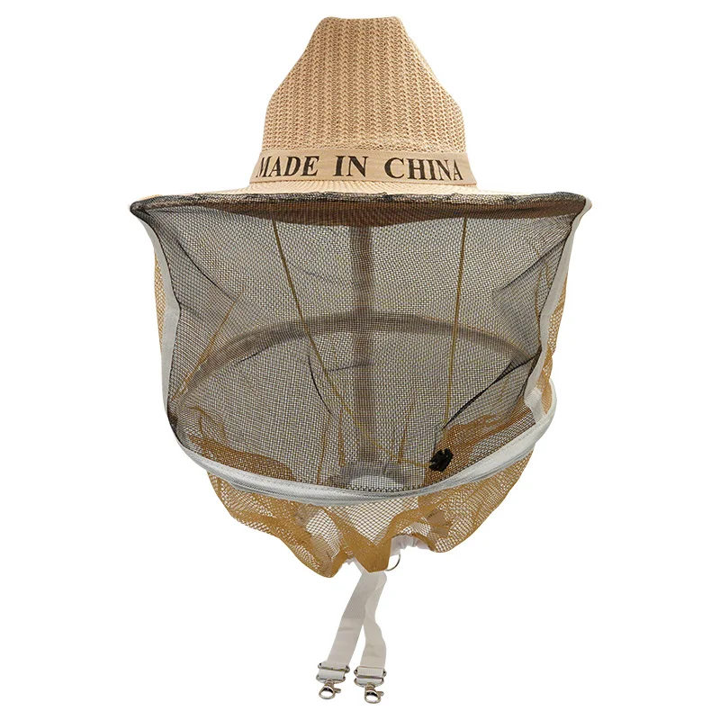 Beekeeper anti bee hat beekeeping hat with hidden net anti mosquito bee insect net veil head face protector beekeeper equipment