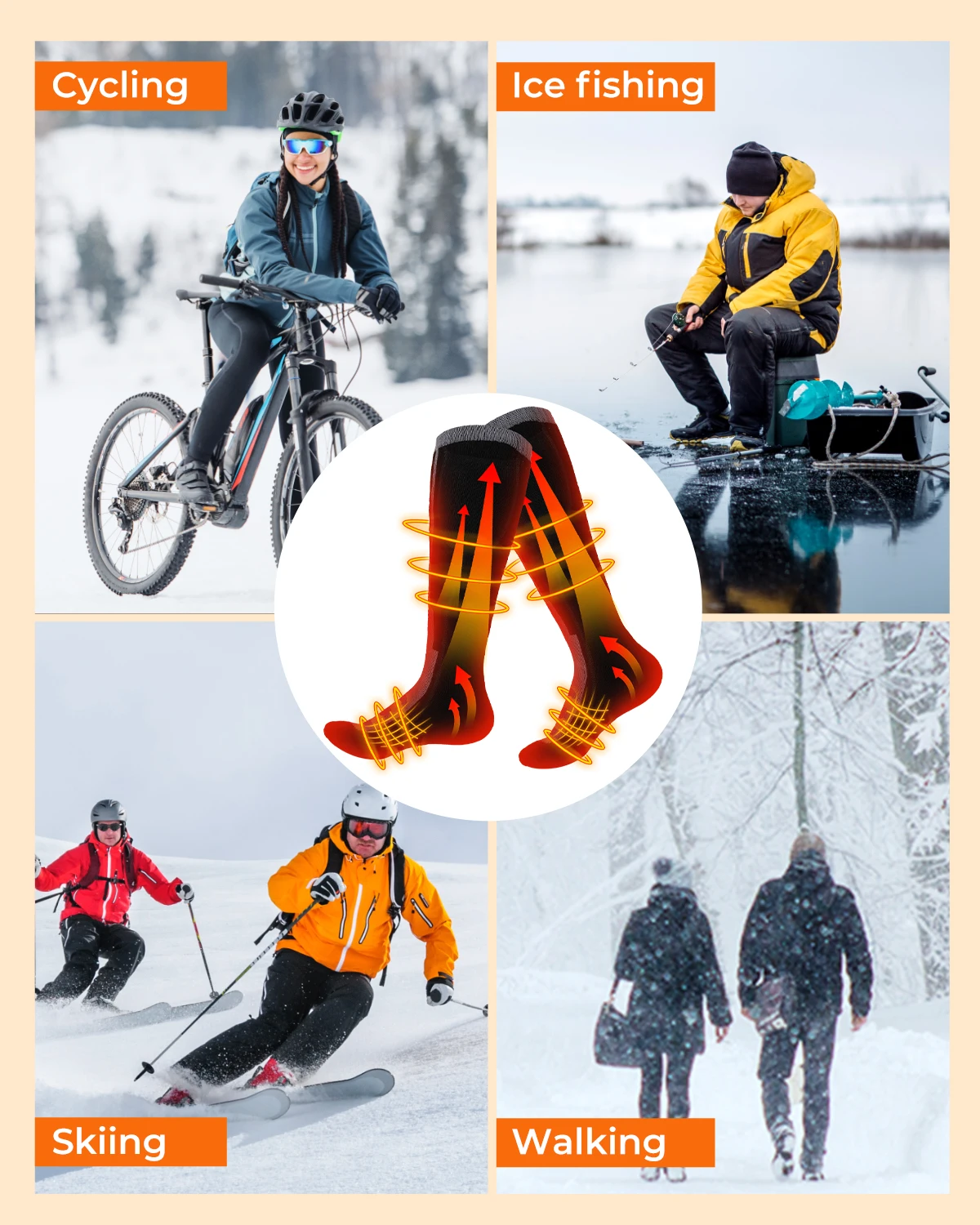 Calze Riscaldate A Batteria - Lavabili Per Sport Invernali - Foto 9