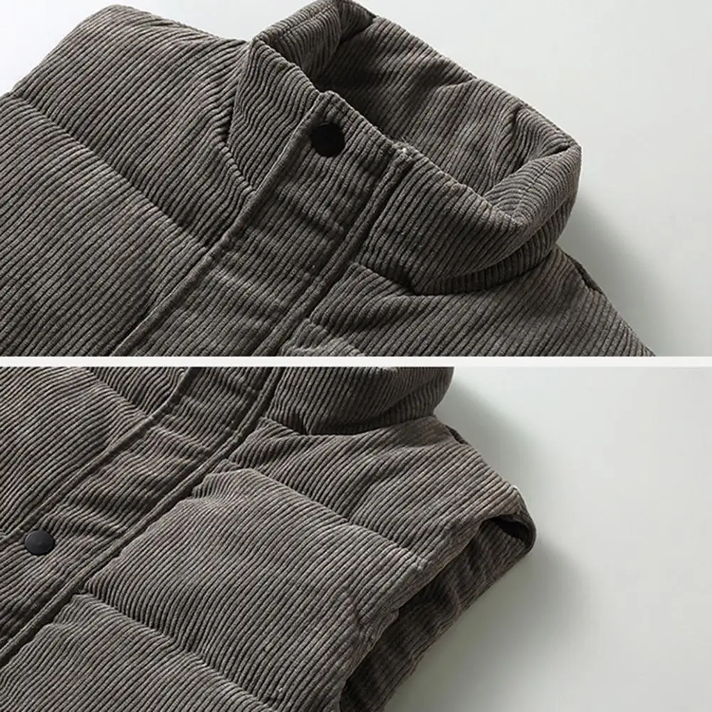 Description Picture 5 of itemMen Sleeveless Jacket Men's Winter Windproof Stand Collar Vest Coat with Pockets Thickened Padded Sleeveless Waistcoat for Fall