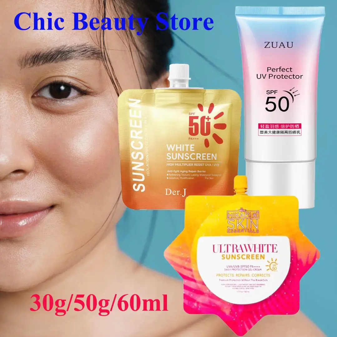 SPF 50+ Facial Body Sunscreen Sun Cream Sunblock Skin UV Protective Cream Anti Sun Facial Protection 30g/50g/60ml