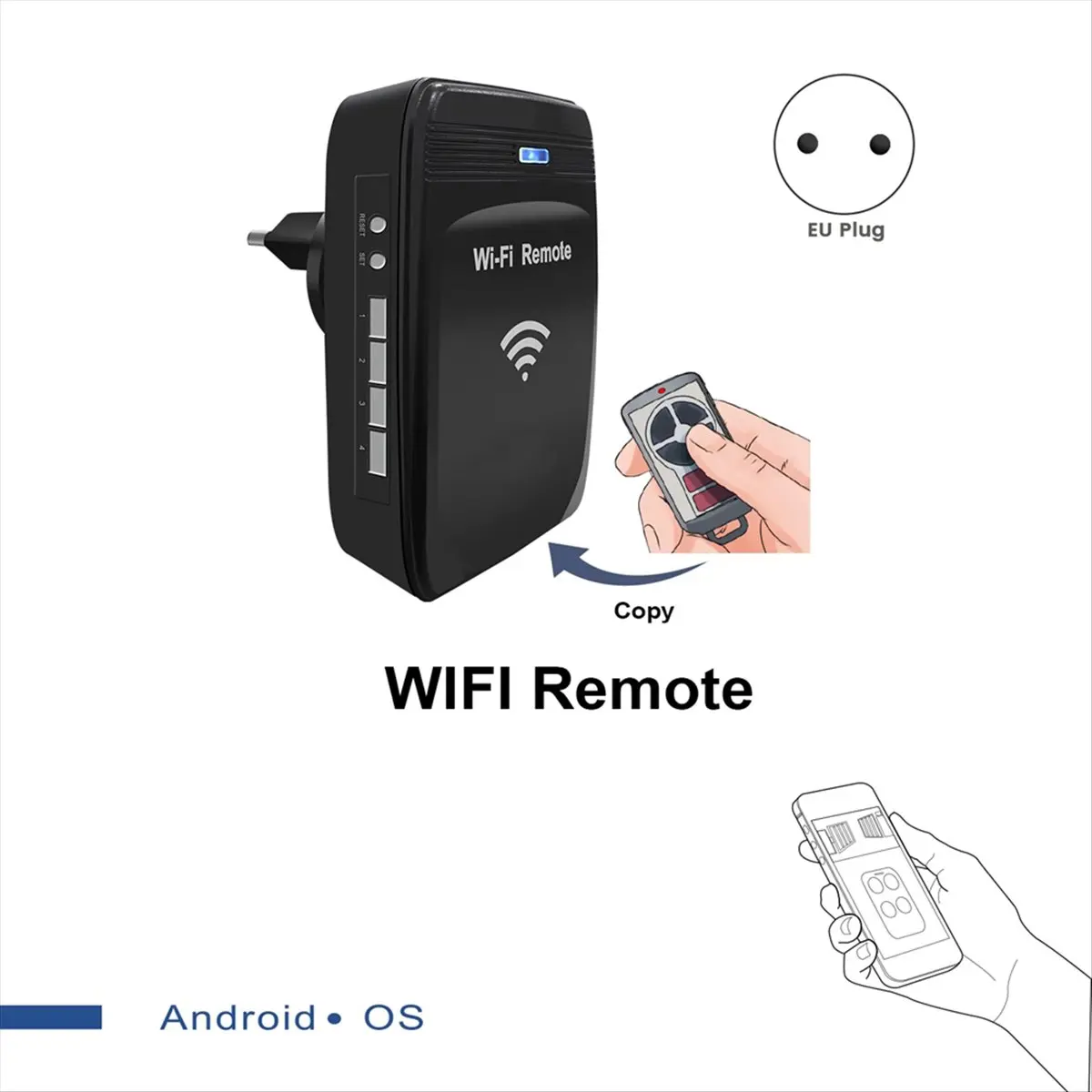 DT628/새로운 WiFi 280MHz-868MHz WiFi-컨버터 고정 코드 및 롤링 코드 차고 문 원격 제어 EU-PLUG