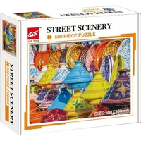 36*50.8cm Paper Jigsaw Puzzle 500pcs Morocco Street Scenery Landscape Painting Creative Adult Stress Relief Christmas Gifts 1
