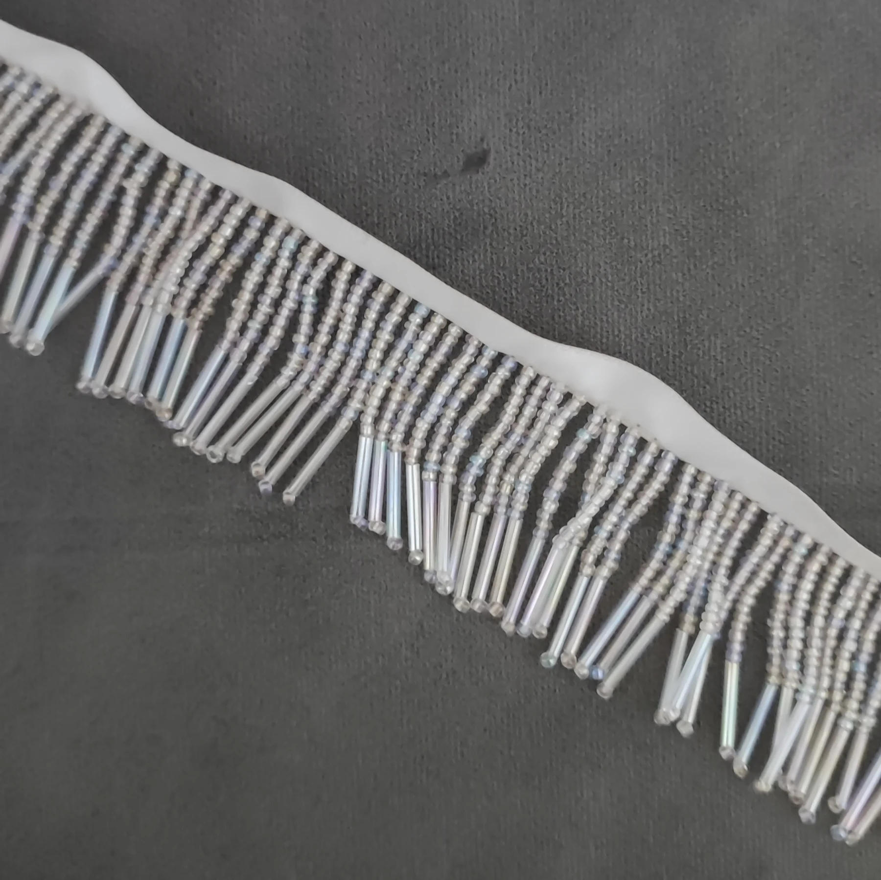 Handmade very thick 4cm wide beaded fringe trimming Dancewear Wedding