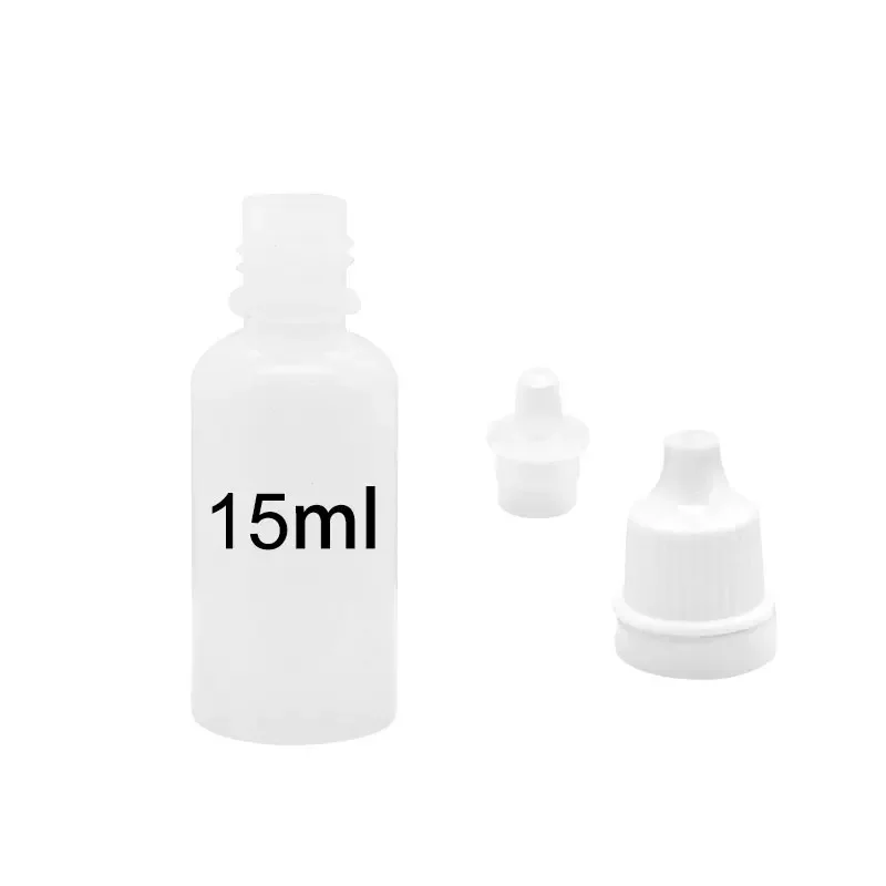 Refillable Bottle 50PCS 5ml/10ml/15ml/20ML/30ML/50ML/100ML Empty Plastic Squeezable Dropper Bottles Eye Liquid Dropper