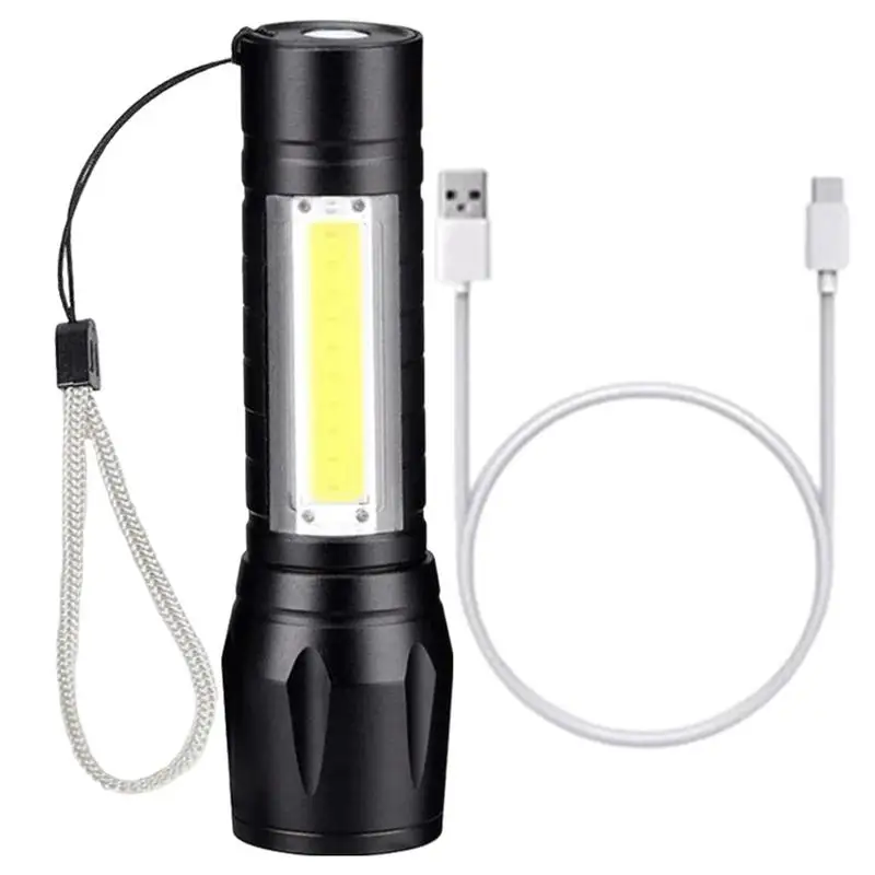 Electric Flashlight Portable Pocket Flash Light Super Bright Rechargeable Multi-purpose Portable Side Light USB For Home Use