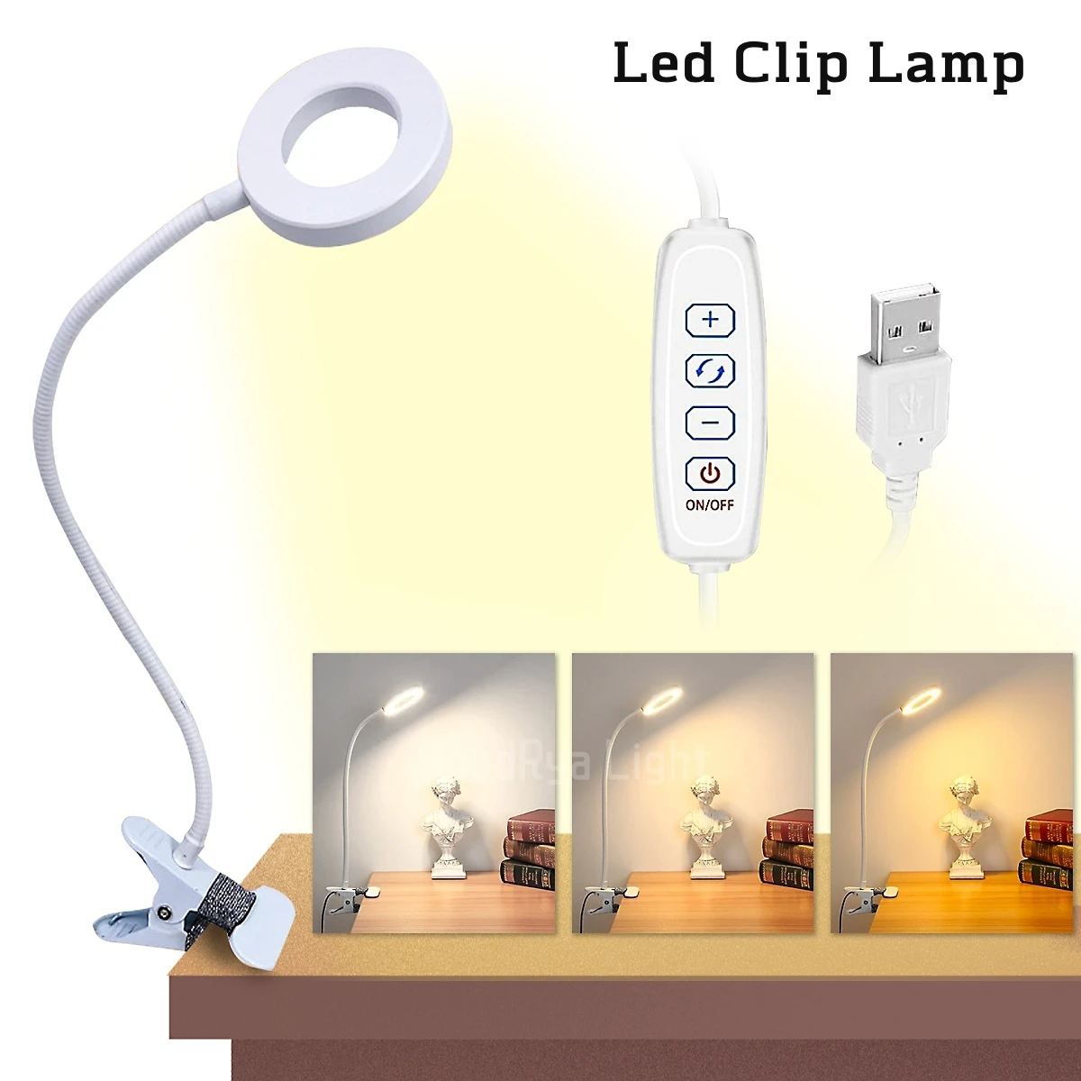 Iluminación de pie LED Flexible para niños, lámpara de mesa, escritorio de trabajo, dormitorio, cama de sujeción ajustable, lámparas de lectura de escritura