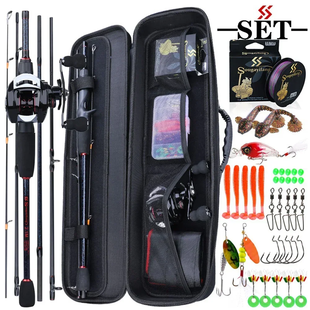 5-Section Fishing Rod & 12LB Baitcasting Reel Full Set 1
