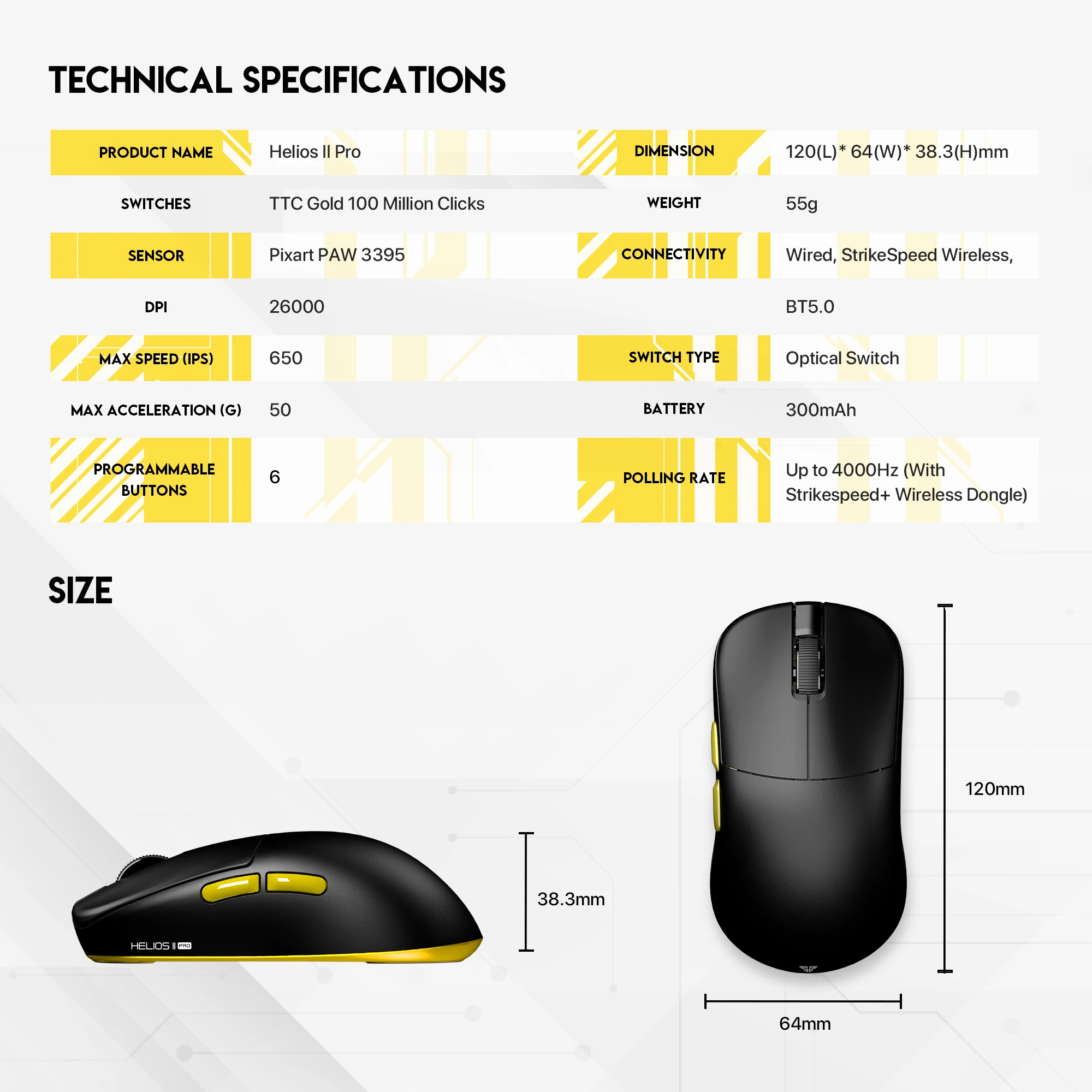 Fantech helios ii pro xd3 v3 profession elles esport spiel maus 