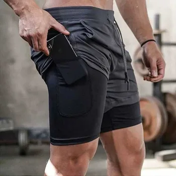 Running Shorts Men Gym Sports Shorts 2 In 1 Quick Dry 1