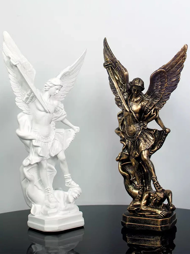 

European archangel Michael Figurine Sculpture Room Decoration Home Decoration Resin Artwork Sculpture Ornaments Business Gift