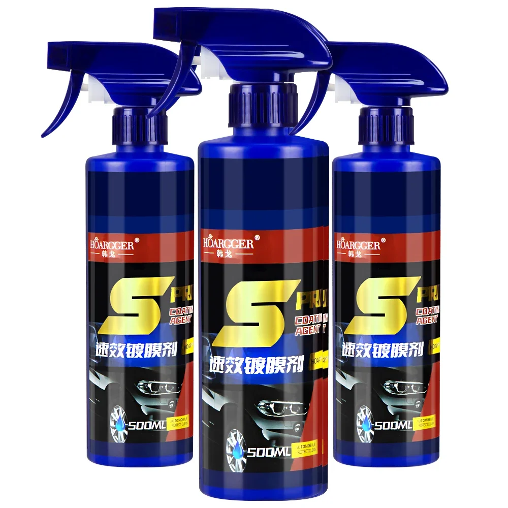 Auto Paint Coating Spray 500ml 3 In 1 Car Paint Repair Ceramic Coating Spray Quick Nano-coating Spray Wax Automotive Hydrophobic Polish Paint Cleaner