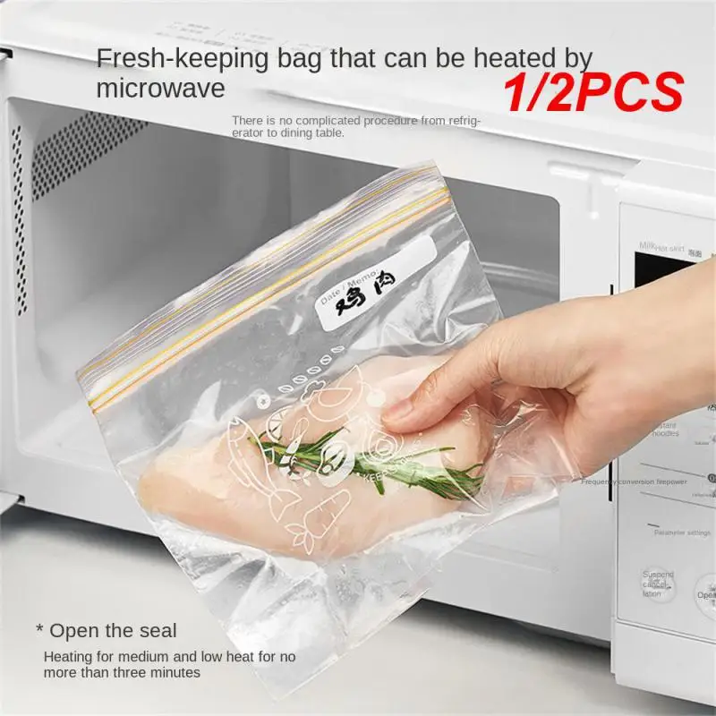 

1/2PCS Closure Pocket Non Toxic Antibacterial Widening At The Bottom Preserve Food Heatable Favorite Tools Sealed Bag Odorless