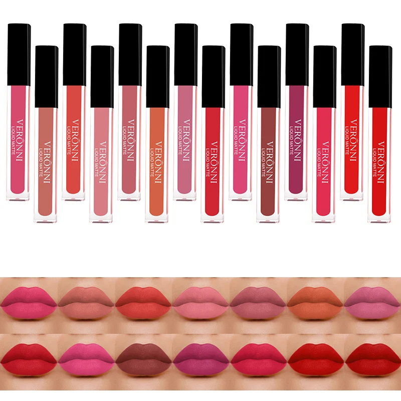 14 Color Liquid Matte Lipsticks Long Lasting Velvet Lip gloss Non Stick Cup Waterproof Beauty Cosmetics Makeup for Women Lip