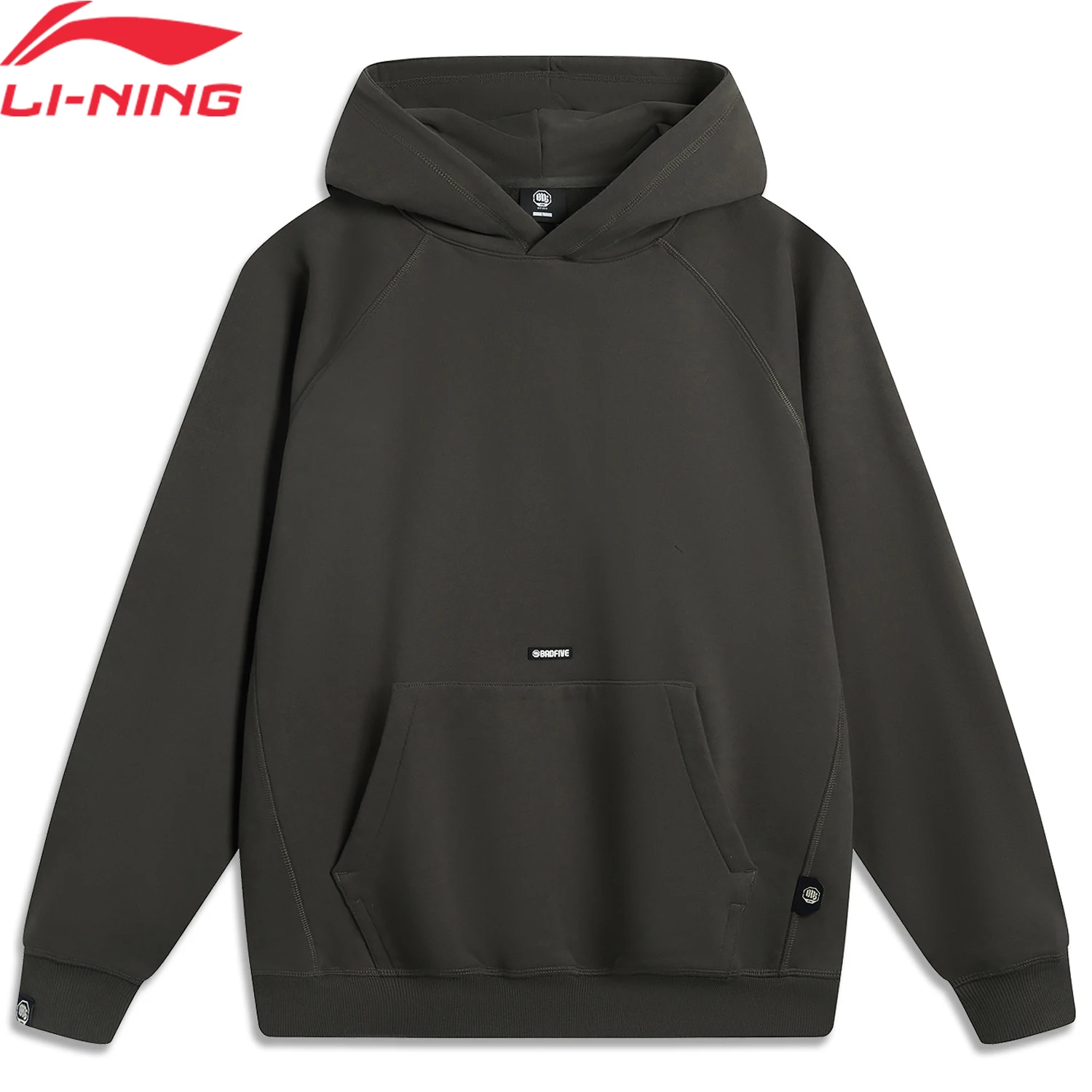 Men Sport Tees Li-Ning Men BADFIVE Basketball Hoodie Loose Fit Cotton Leisure Comfortable LiNing Sports Style Hooded Sweatshirt AWDU509