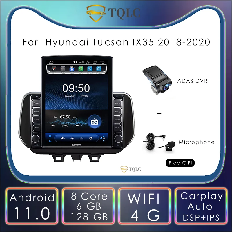 Android 13.0 Autoradio Stile Tesla Verticale Per Hyundai Tucson Ix35 2018-2020 Carplay Multimedia Stereo Autoradio Navi Unità Principale