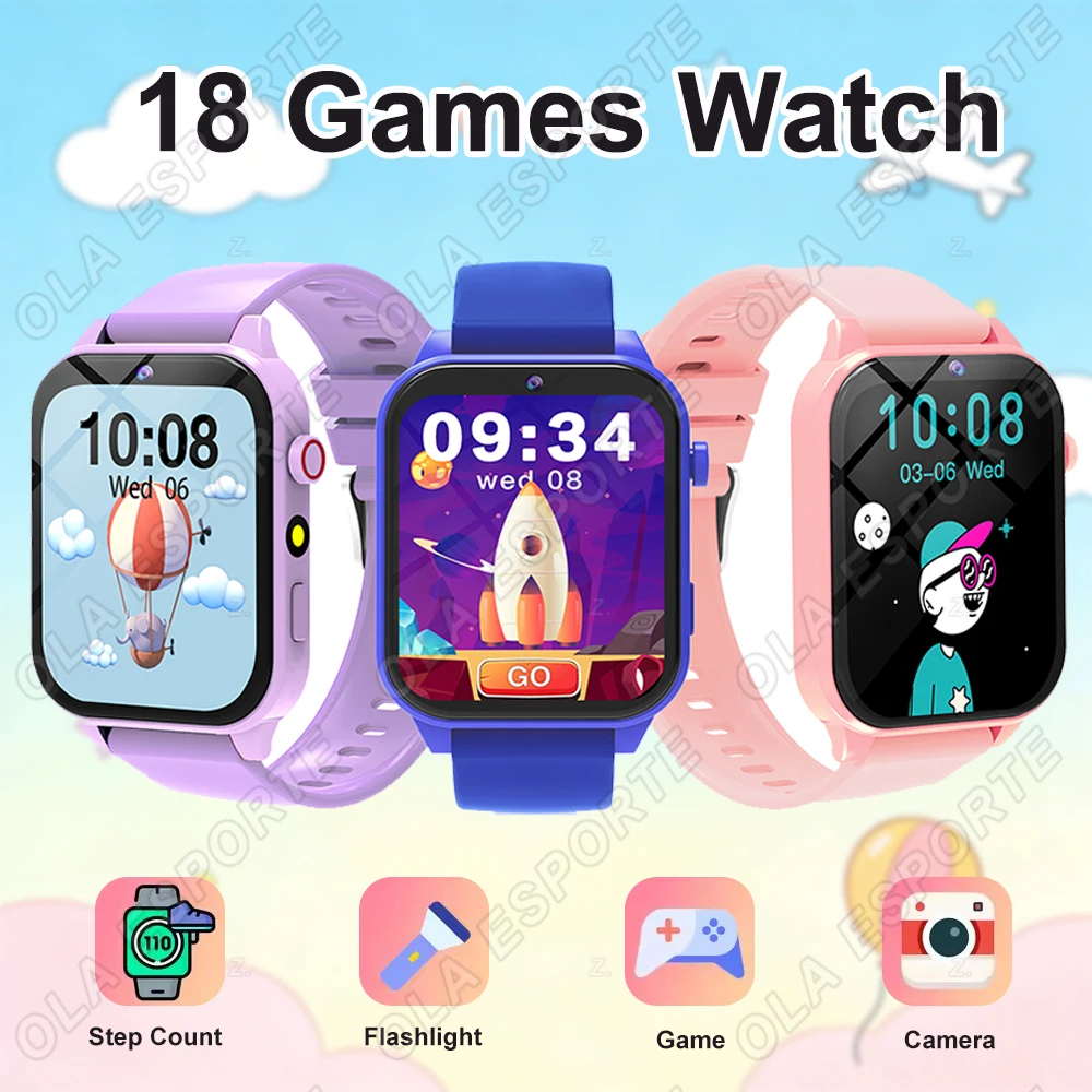 2026 New Smart Watch Kids 1.83 Inch Display 18 Games Sleep Monitor Camera Alarm Clock Children Kids Smartwatch Boys Girls Gifts 1