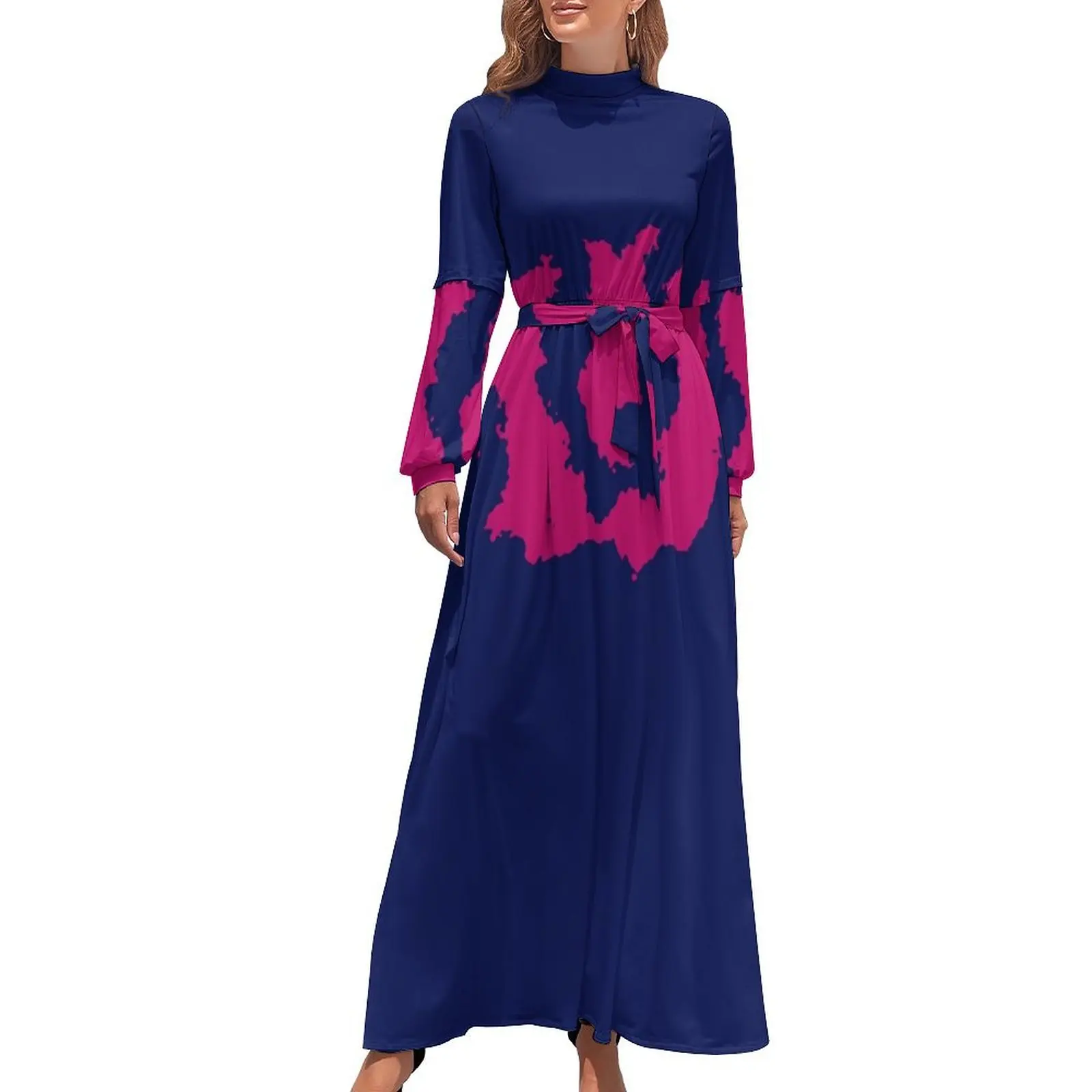 Letra hebrea licuada/abstracta Shin en color magenta Vestido largo Vestidos largos con velo Falda de verano