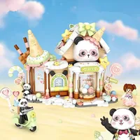 panda Building Blocks  toys  Ice cream Shop Retail Store Architectures model Assembly Toy Christmas Gifts for Adult 4
