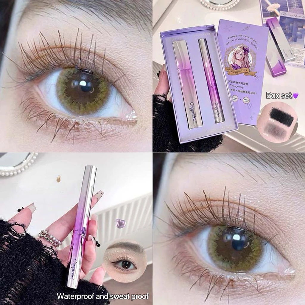 Waterproof Mascara Curling Primer Set Lengthening Volumizing Eyelash Extension Black Brown Natural Eyelash Enhance Smudge-Proof