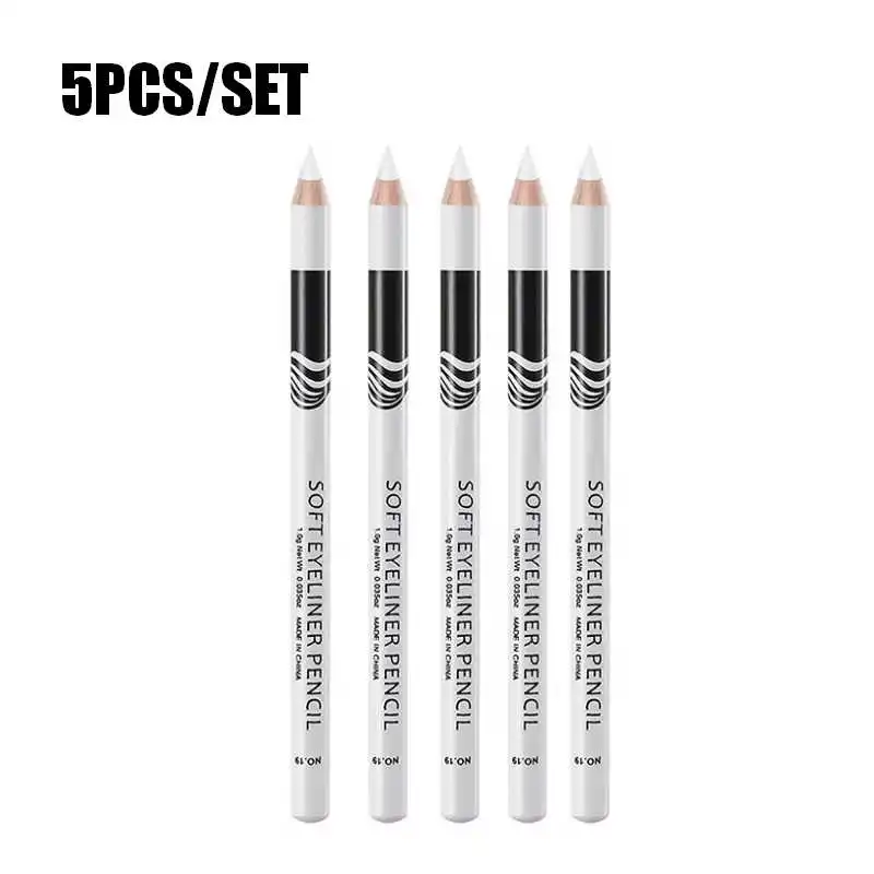 Eyeliner Pencil 3/5pcs White Eyeliner Waterproof Smooth Easy Wearing