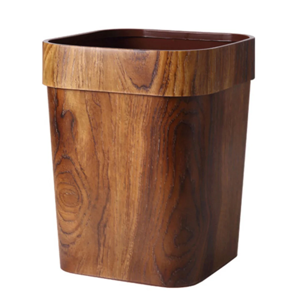 

Garbage Trash Can Waste Container Bin Wood Wooden Wastebasket Plastic Small Basket Paper Kitchen Vintage Bins Retro Square