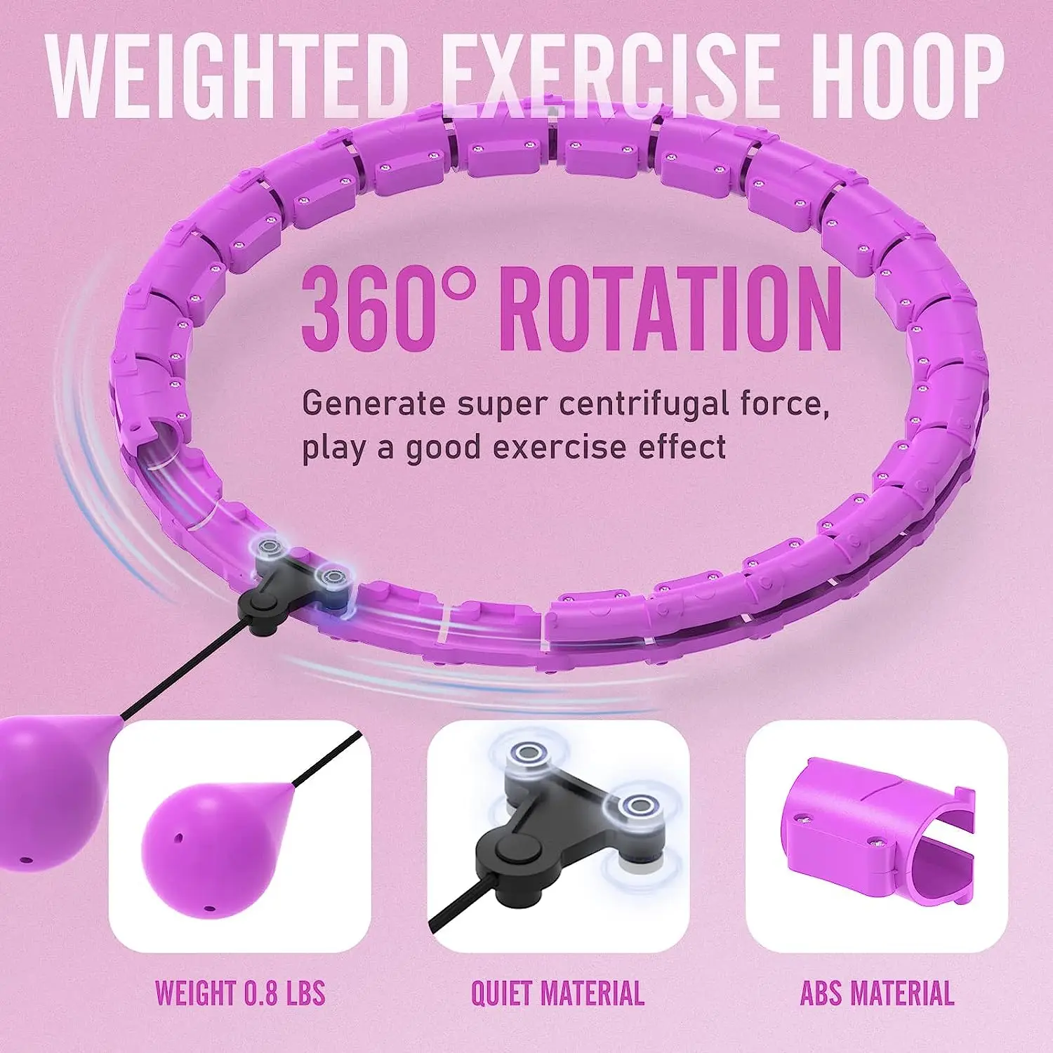 Smart fitness hoop Weighted Exercise Hoops for Adults Easy Detachable Design with Adjustable Weight Fitness Gym Equipment for Home