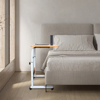 Adjustable Laptop Desk, Computer Stand with Wheels, Freestanding Computer Desk for Bedrooms, Living Rooms, Dormitories