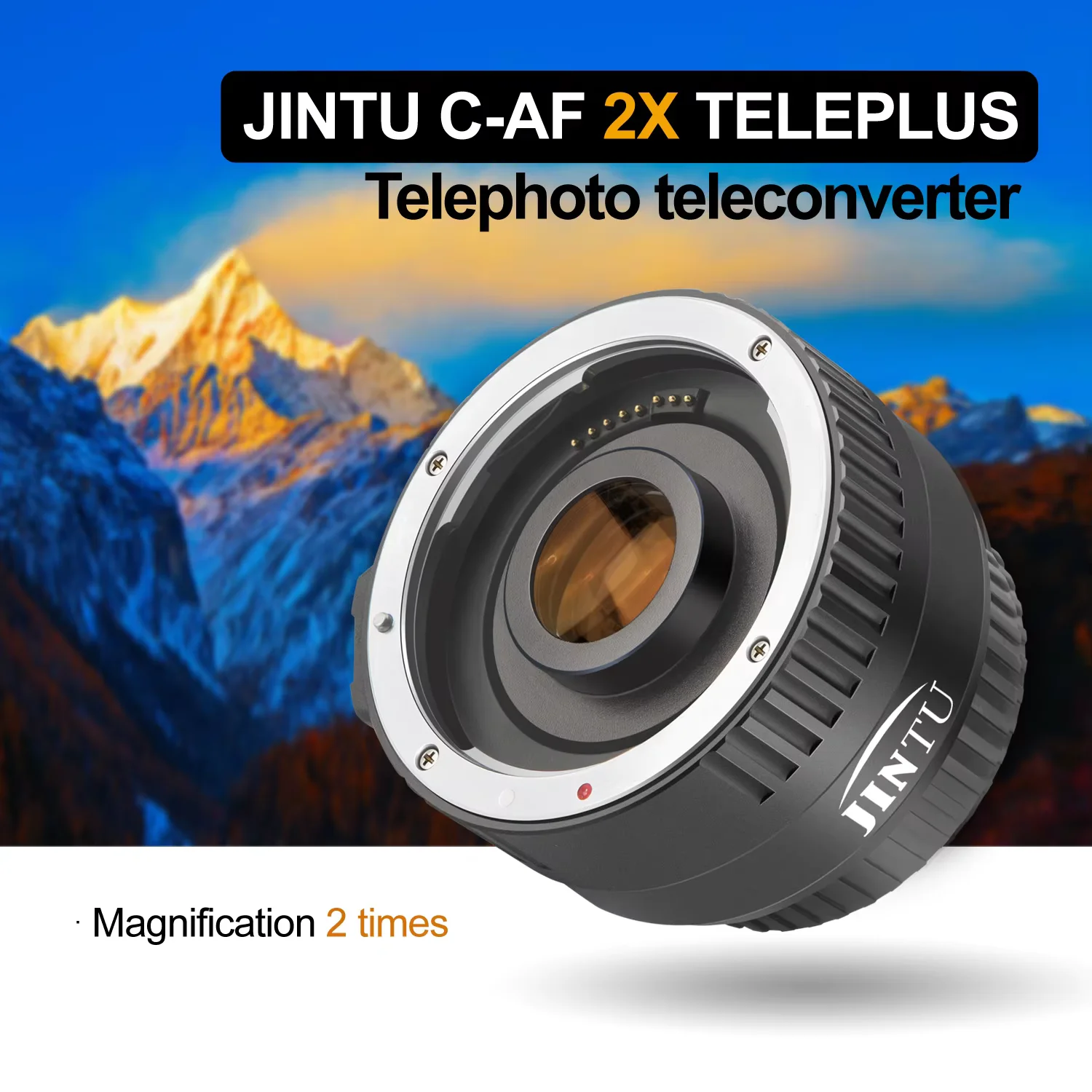 JINTU AF & MF C-AF 2X 텔레컨버터 렌즈 (캐논 EOS EF 렌즈용) 1300D 200D 70D 60D 700D 600D 100D T6i T6s T4i T5i DSLR 카메라