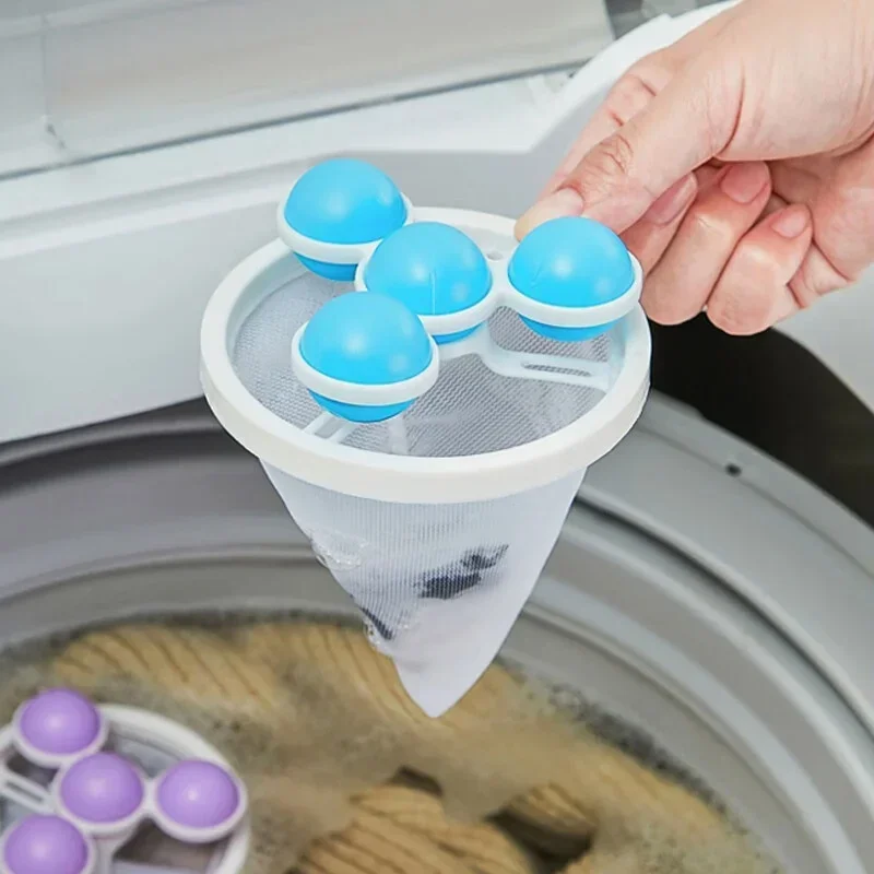 Laundry Hair Catcher Washing Machine Filter Bag Reusable Mesh Laundry Ball Floating Lint Hair Catcher Pet Hair Remove Dirt Collection Cleaning Tools