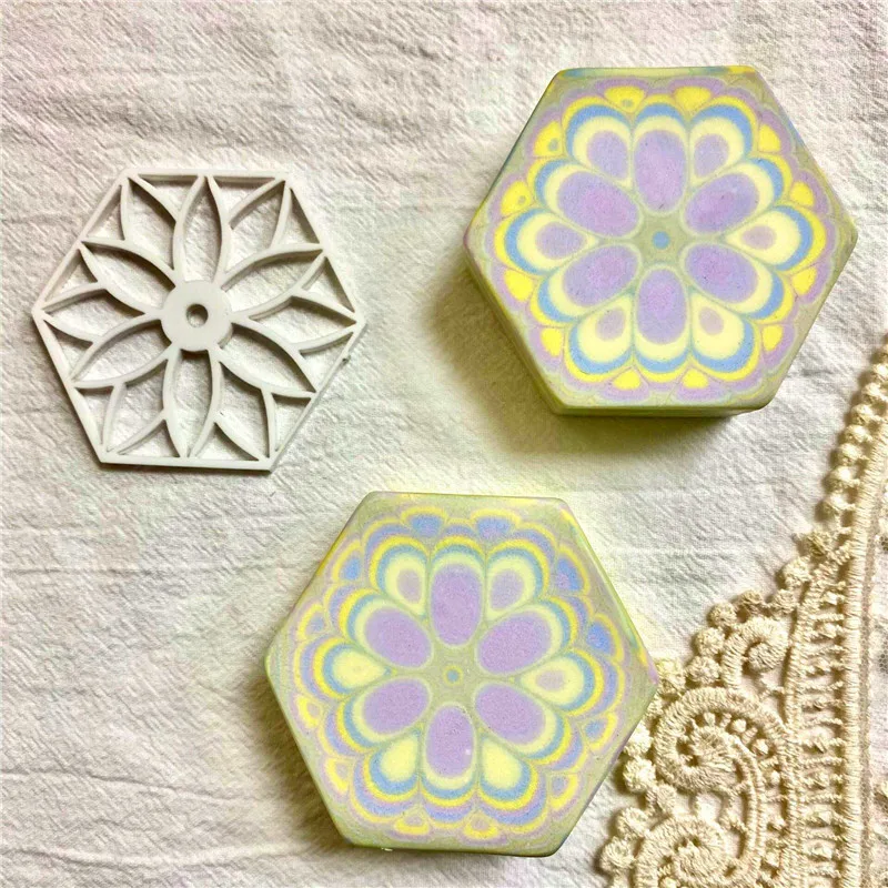 Soap Mold Handmade Soap Kaleidoscope Flower Pulling Partition Set DIY Making Silicone Mold silicone mold soap molds